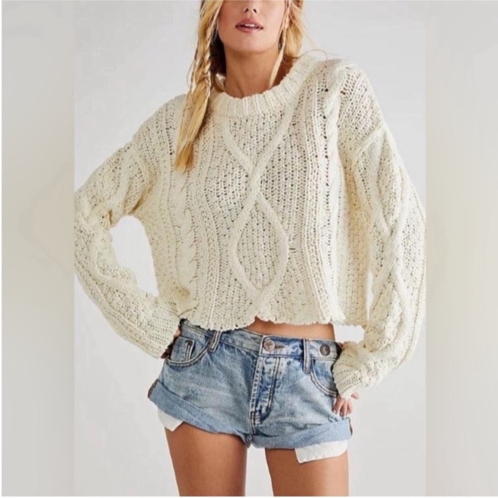 Free People cutting edge cotton pullover